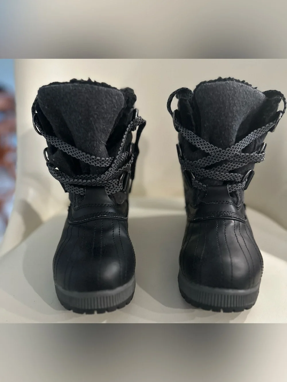 Sporto Black Women's Winter Lace-Up Boots
